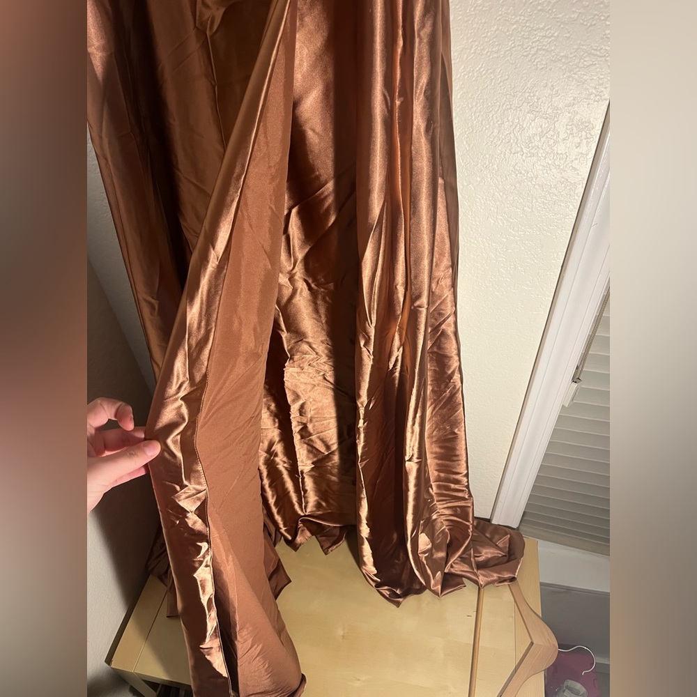Chic Copper Satin Gown - Picture 3 of 5
